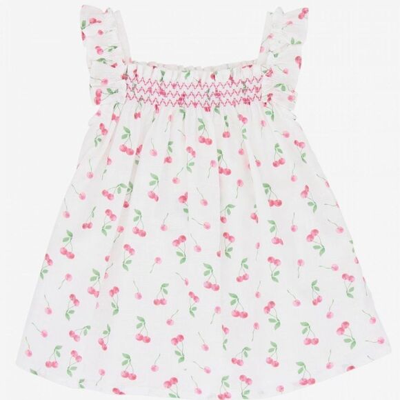 Paz Rodriguez Baby Girls Cherry Print Dress w/ Bloomers size 0-3 months - Picture 1 of 9